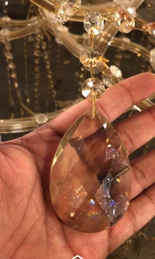 Italian Luxury Gold Plated Crystal Chandelier – Double Cap Design chandelier image